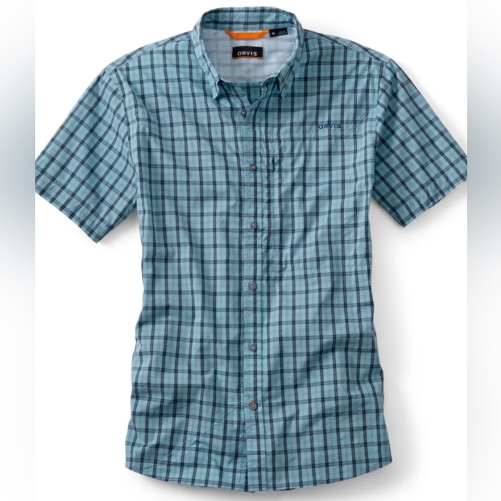 Men’s Orvis South Fork Stretch SS, Size XXL, Aqua